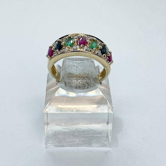 14K Gemstone Tiara Style Ring