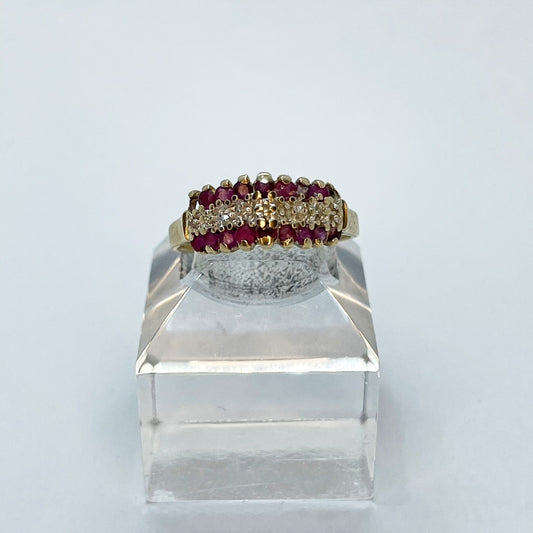 10K Ruby and Diamond Diamonte Ring
