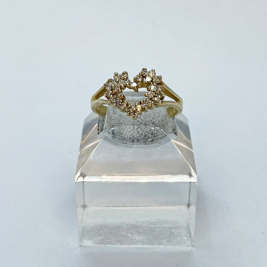 14K Heart Shaped Diamond Ring