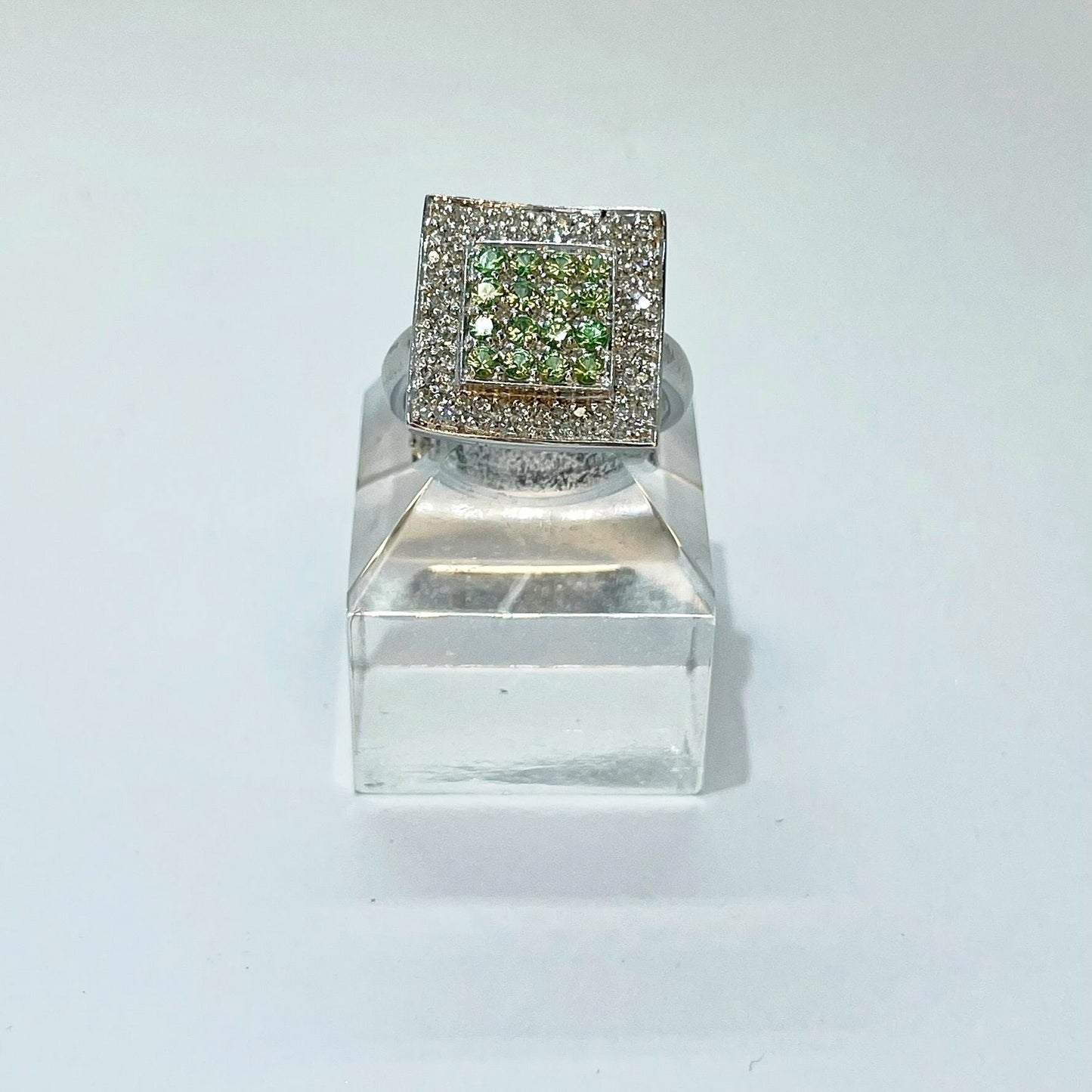 14K White Gold Square Ring