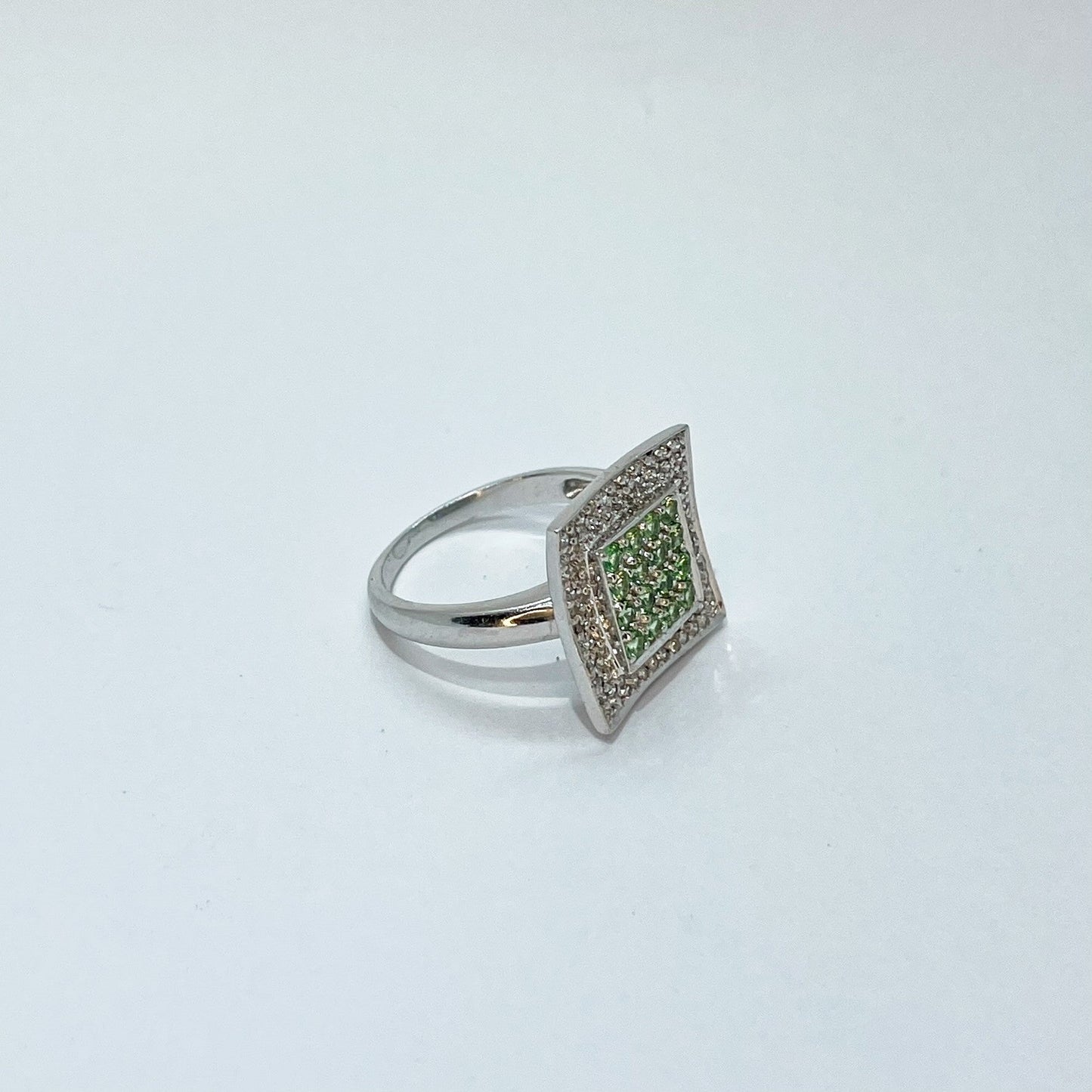 14K White Gold Square Ring