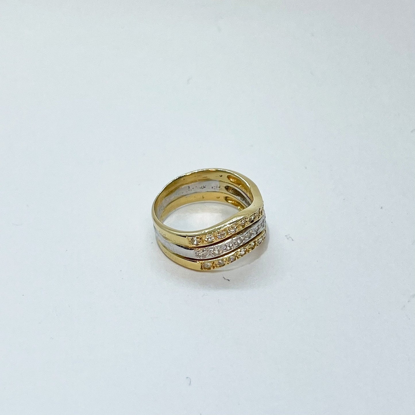 18K Three-Brand Two-Tone Stacked Ring