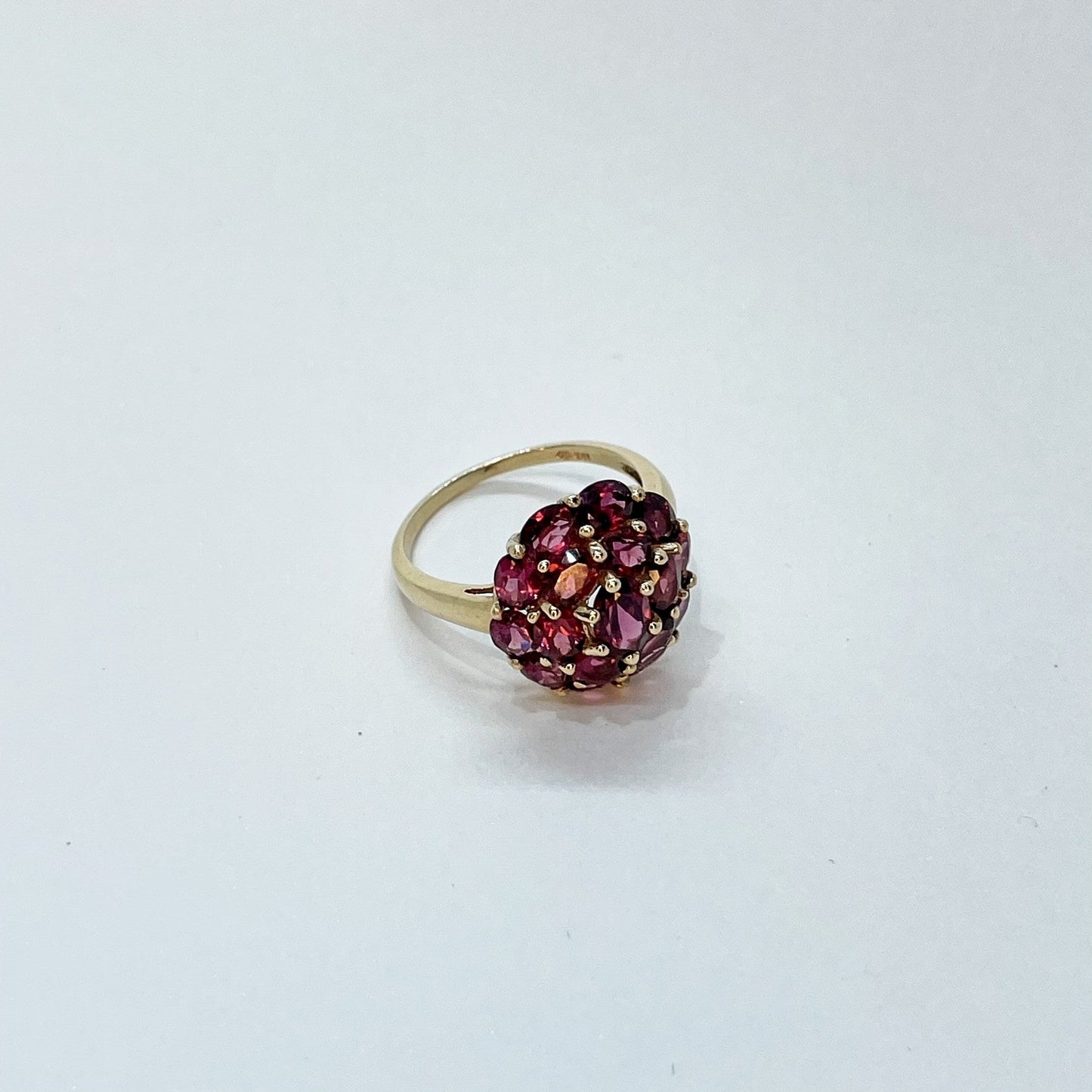 10K Garnet Cluster Ring