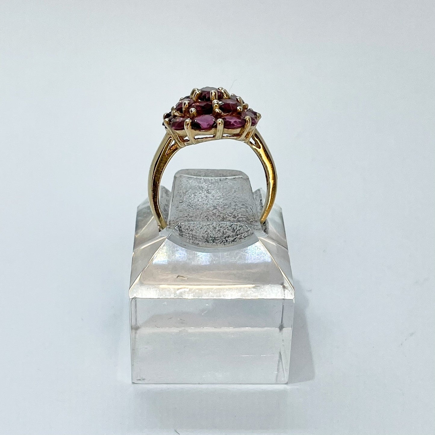 10K Garnet Cluster Ring