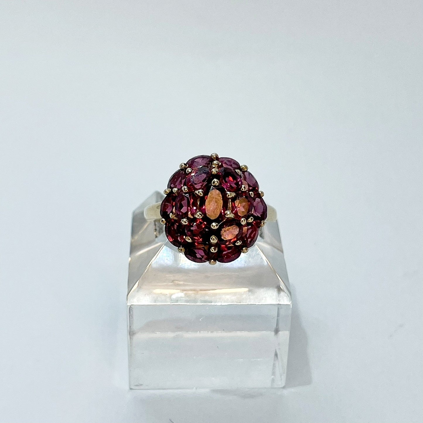 10K Garnet Cluster Ring