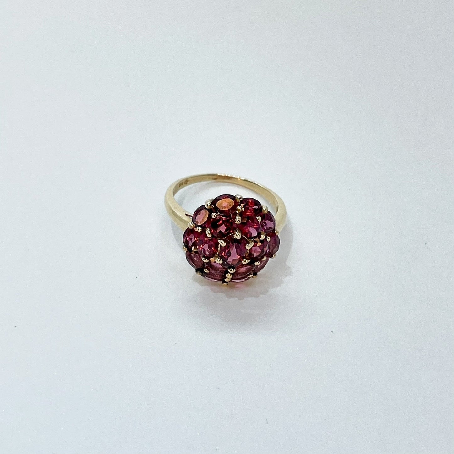 10K Garnet Cluster Ring