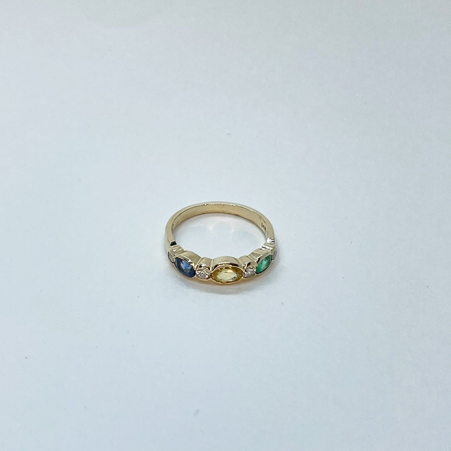 14K Gemstone Stacker Ring