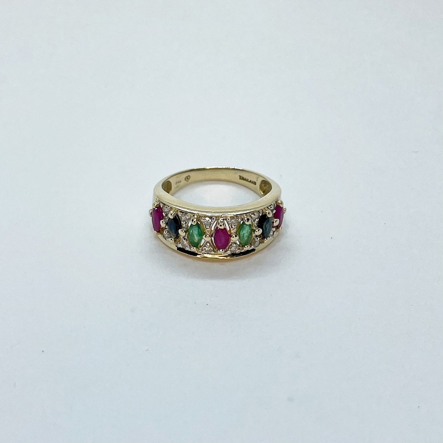 14K Gemstone Tiara Style Ring