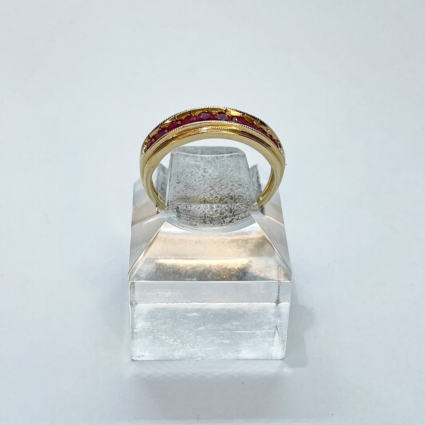 14K Princess Cut Ruby Ring with Diamond Accents