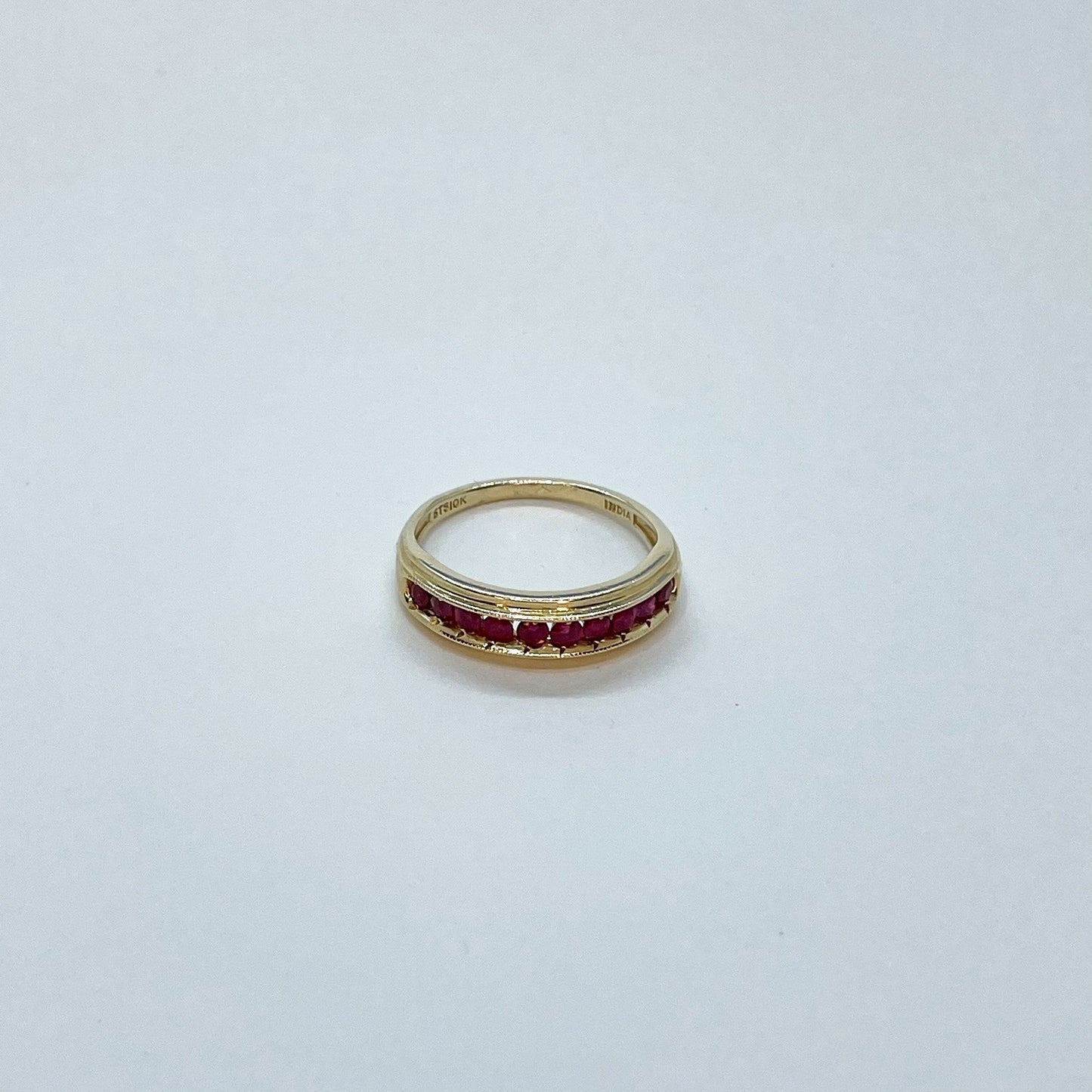 14K Princess Cut Ruby Ring with Diamond Accents