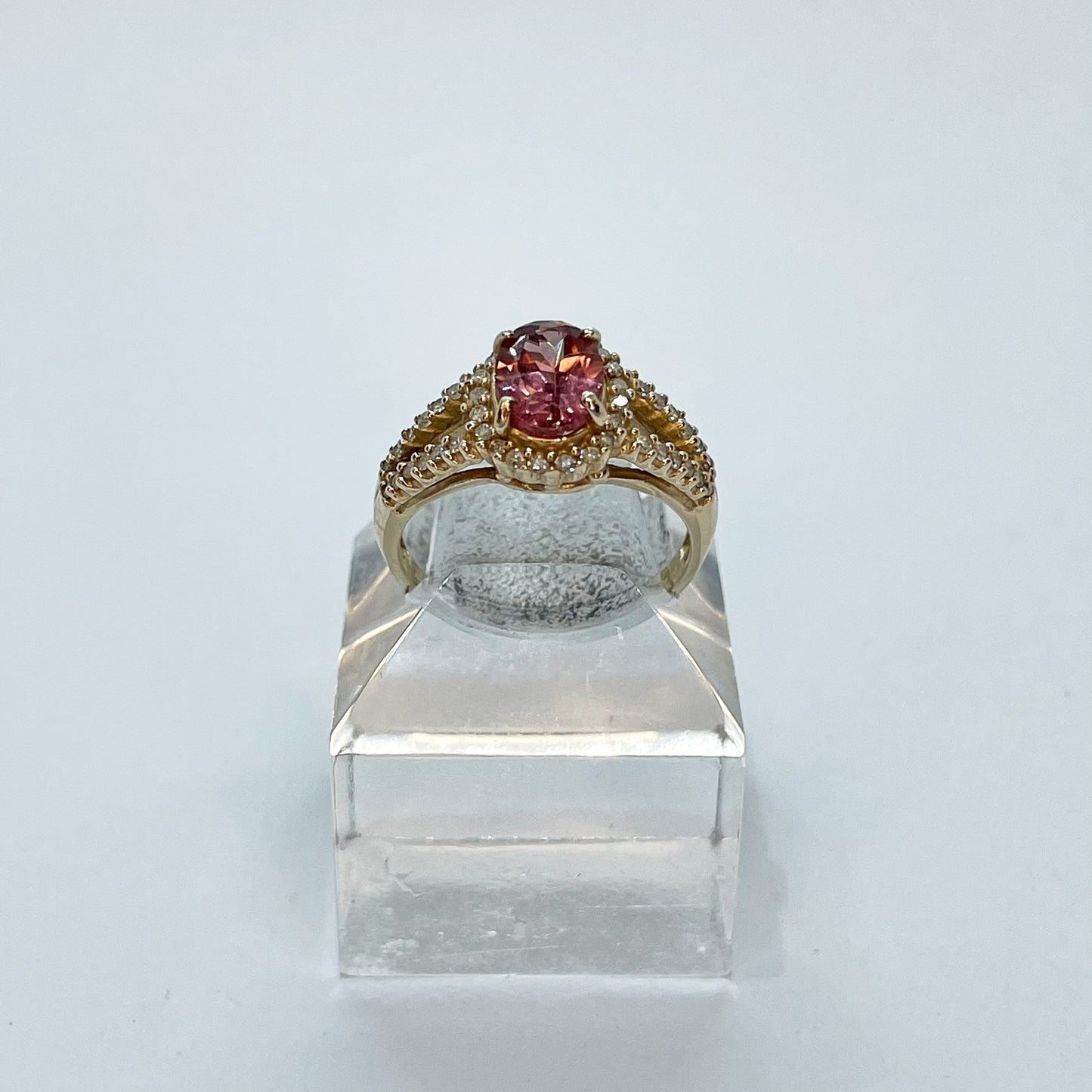 10K Garnet and Diamond Ring