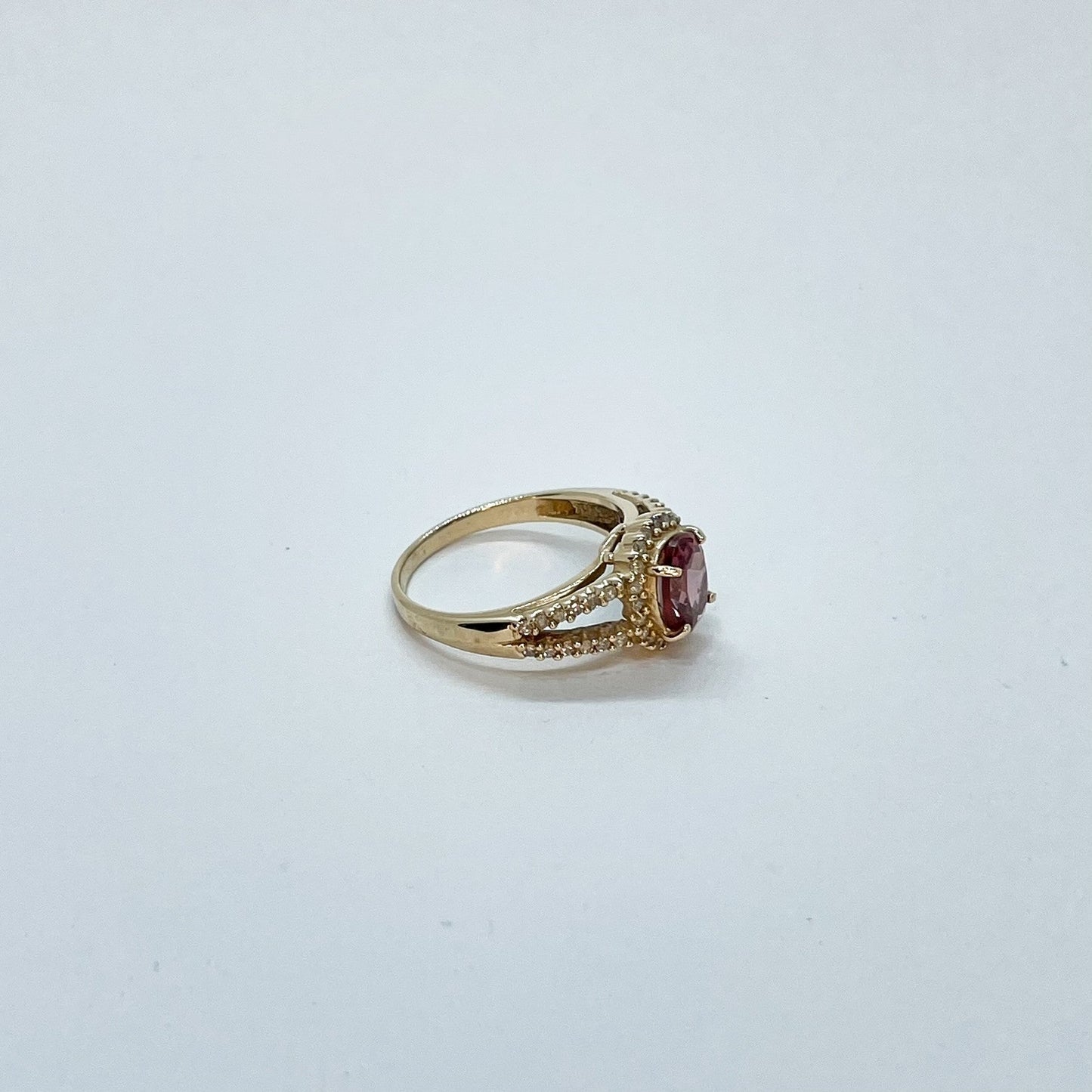 10K Garnet and Diamond Ring