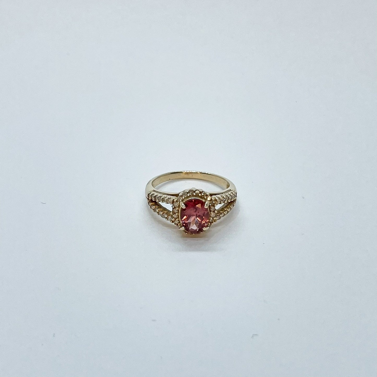 10K Garnet and Diamond Ring