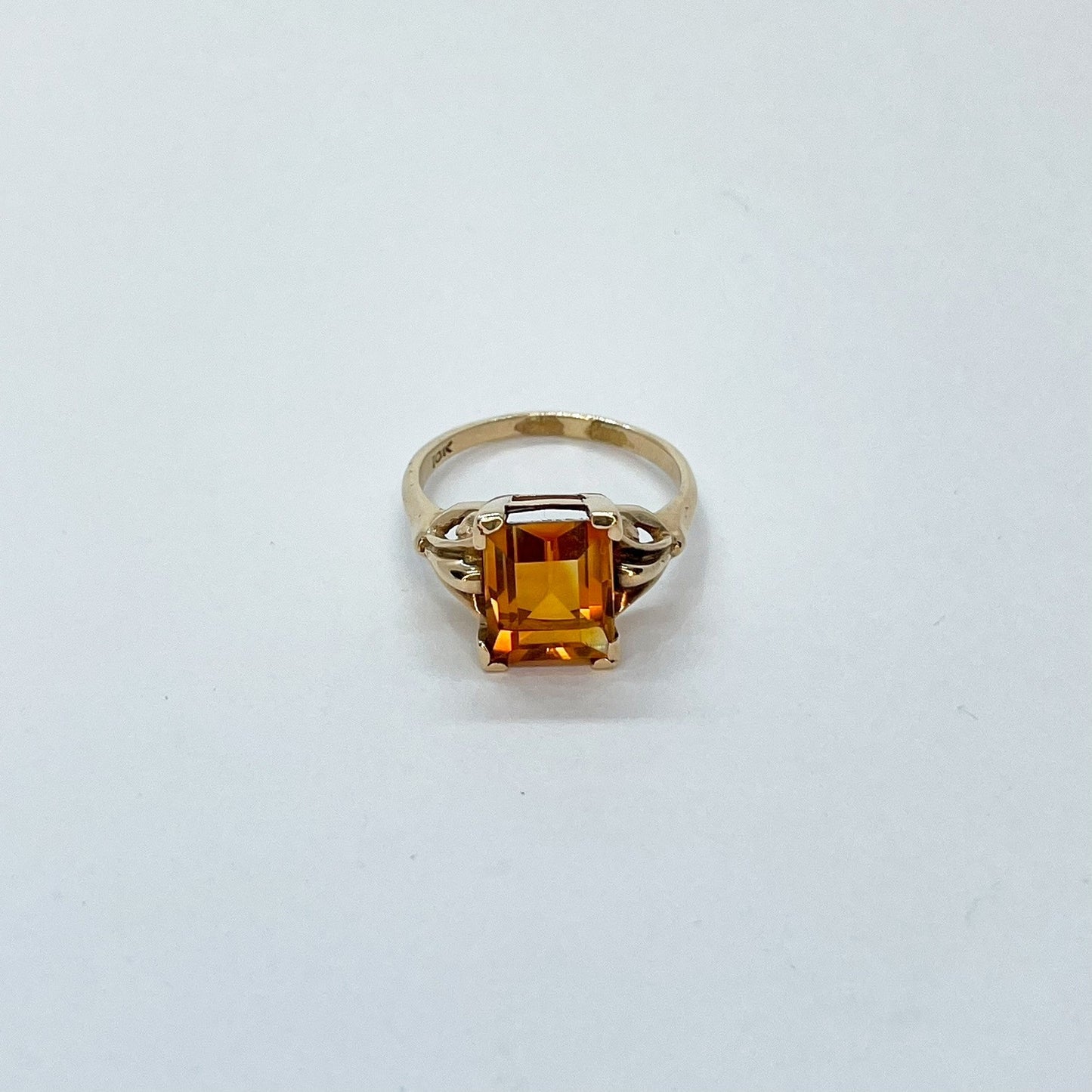 10K Citrine Lotus Flower setting Ring