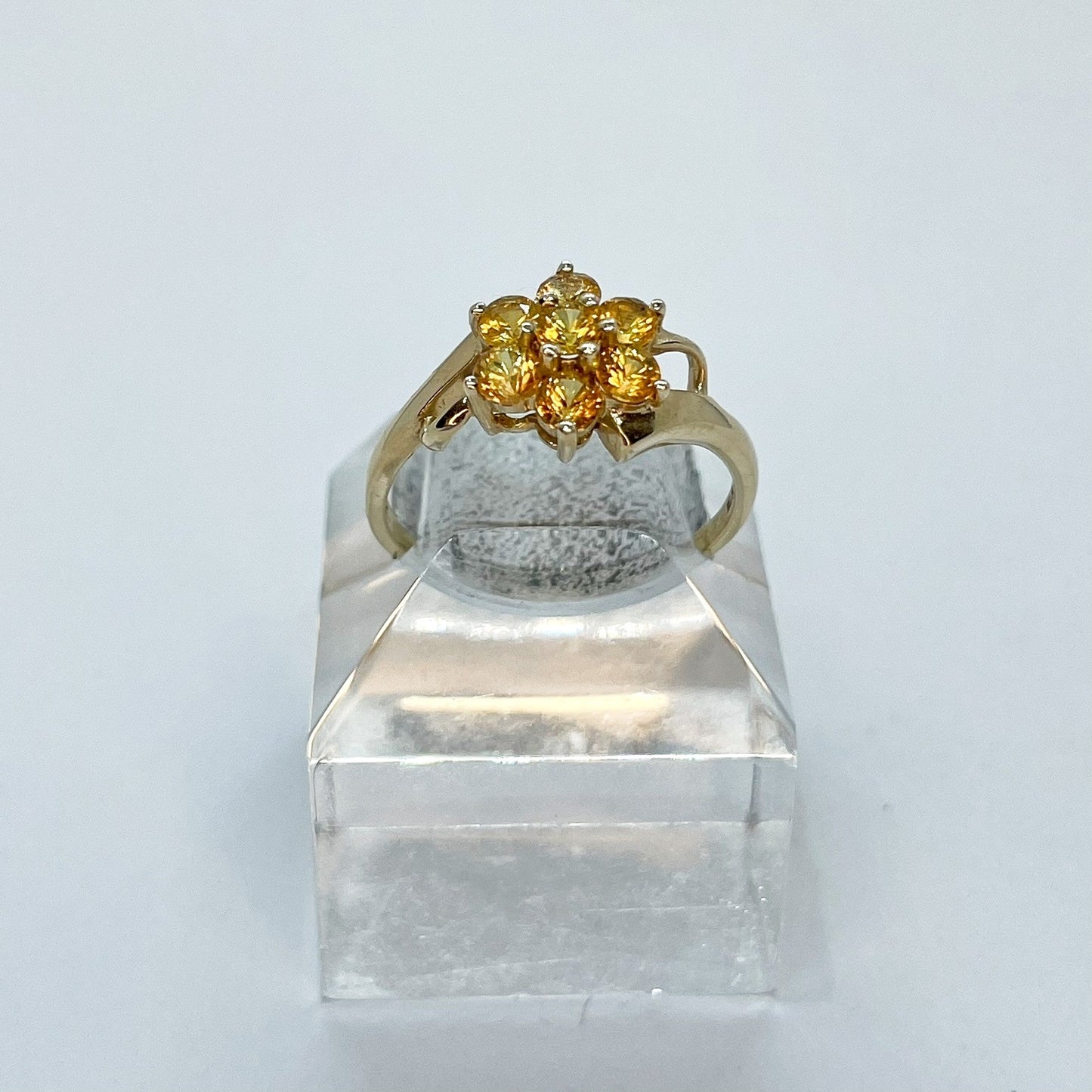 10K Citrine Floral Ring