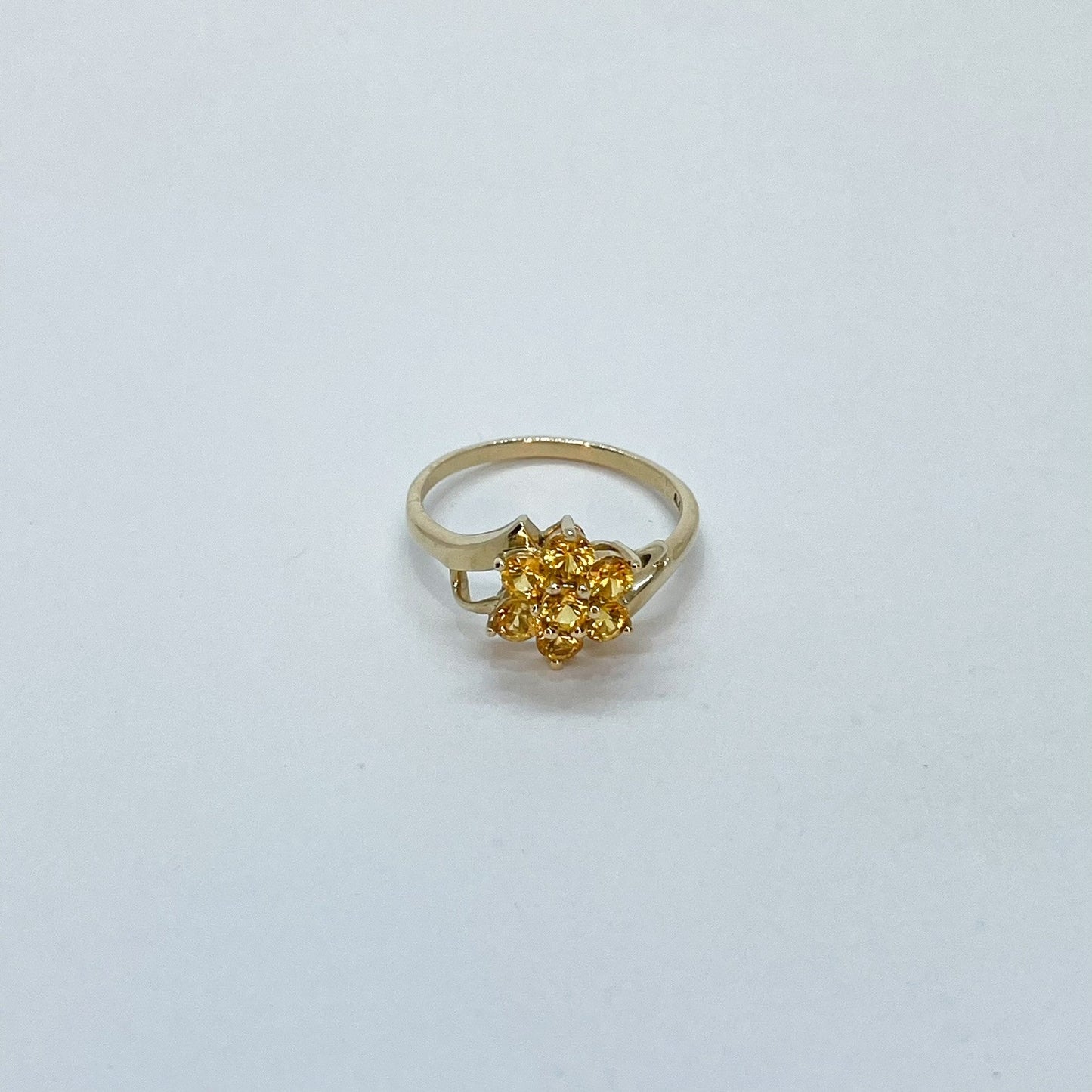 10K Citrine Floral Ring