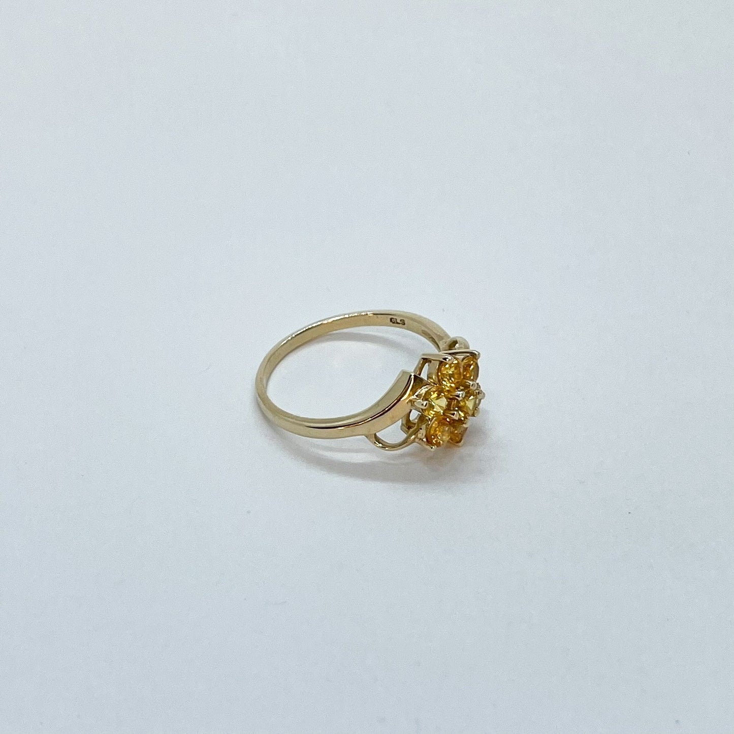 10K Citrine Floral Ring