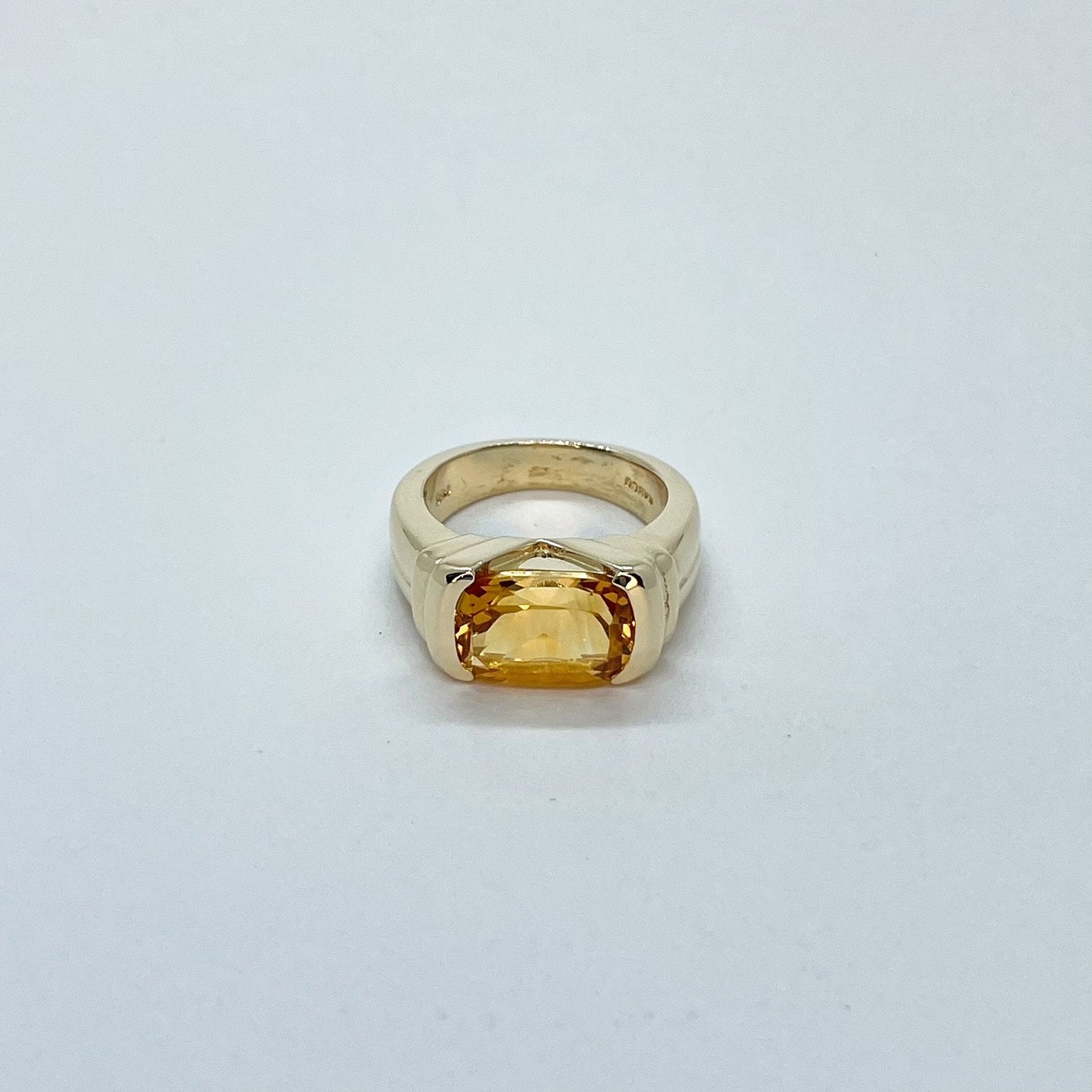 14K Citrine Large Rectangle Cushion Cut