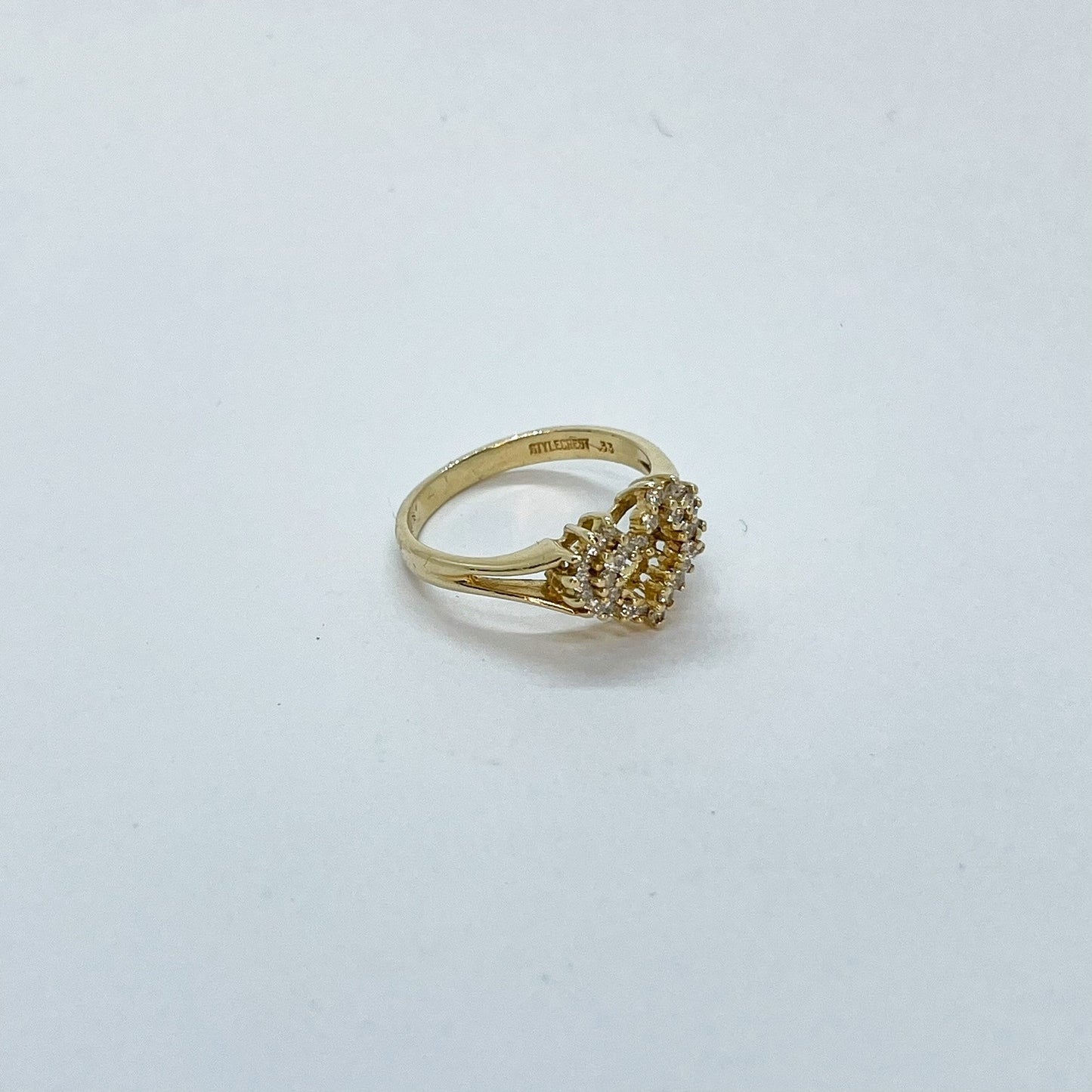 14K Heart Shaped Diamond Ring